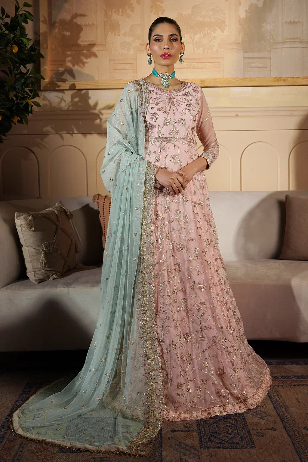 Nauroz By Zarif Embroidered Net Suits Unstitched 3 Piece ZR25UF ZFN 07 Meher - Festive Collection