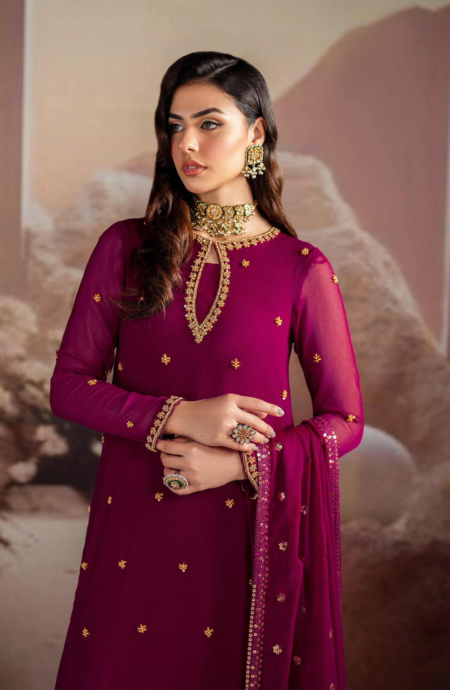 ZRF-EMC-03 Embroidered Chiffon