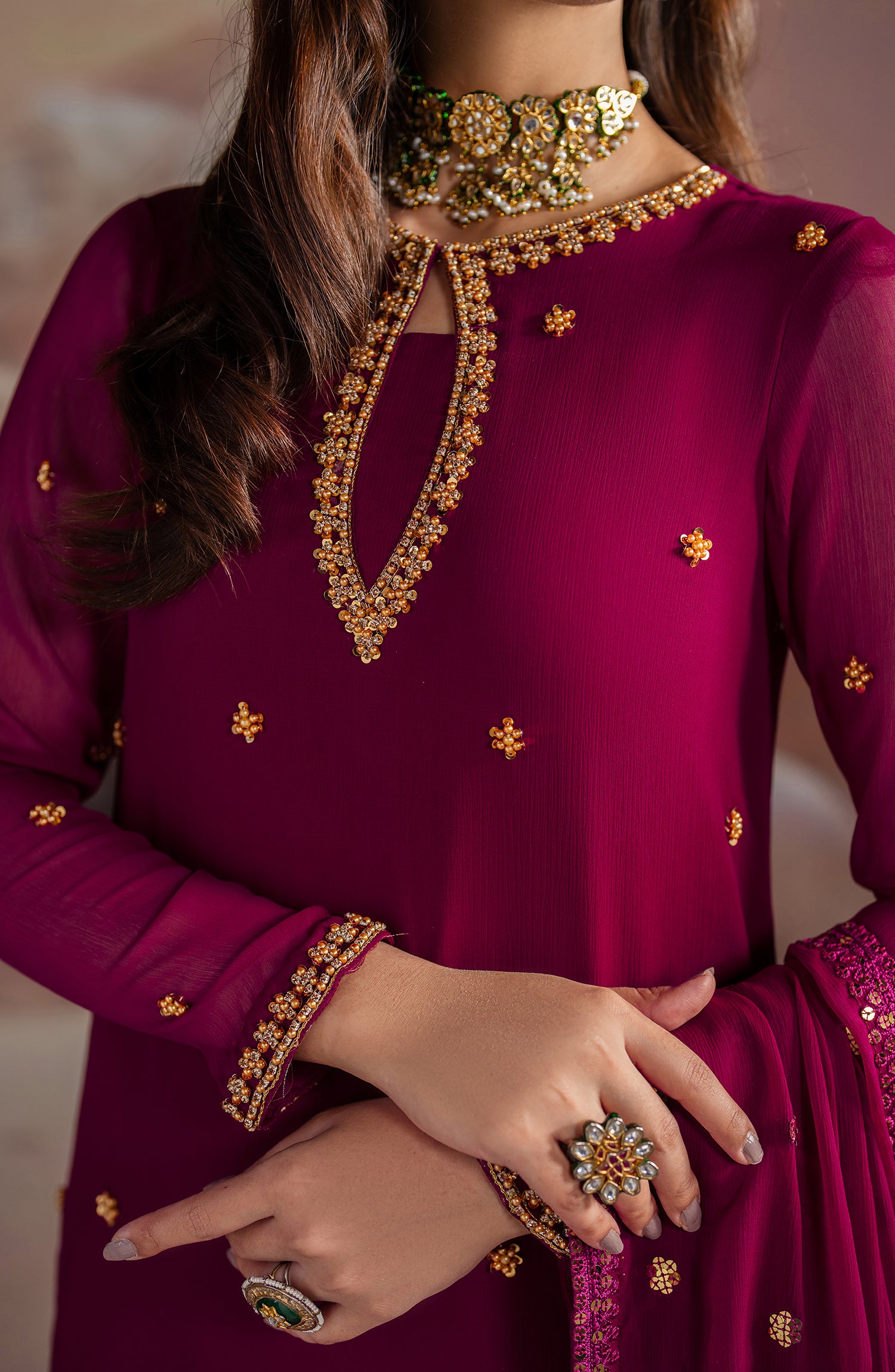 ZRF-EMC-03 Embroidered Chiffon