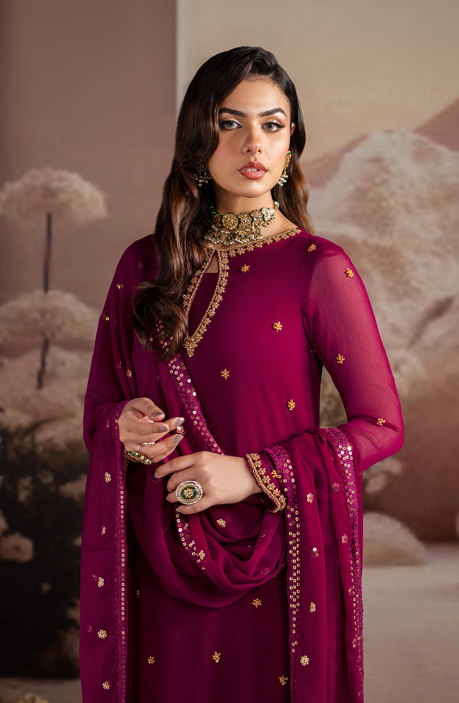 ZRF-EMC-03 Embroidered Chiffon