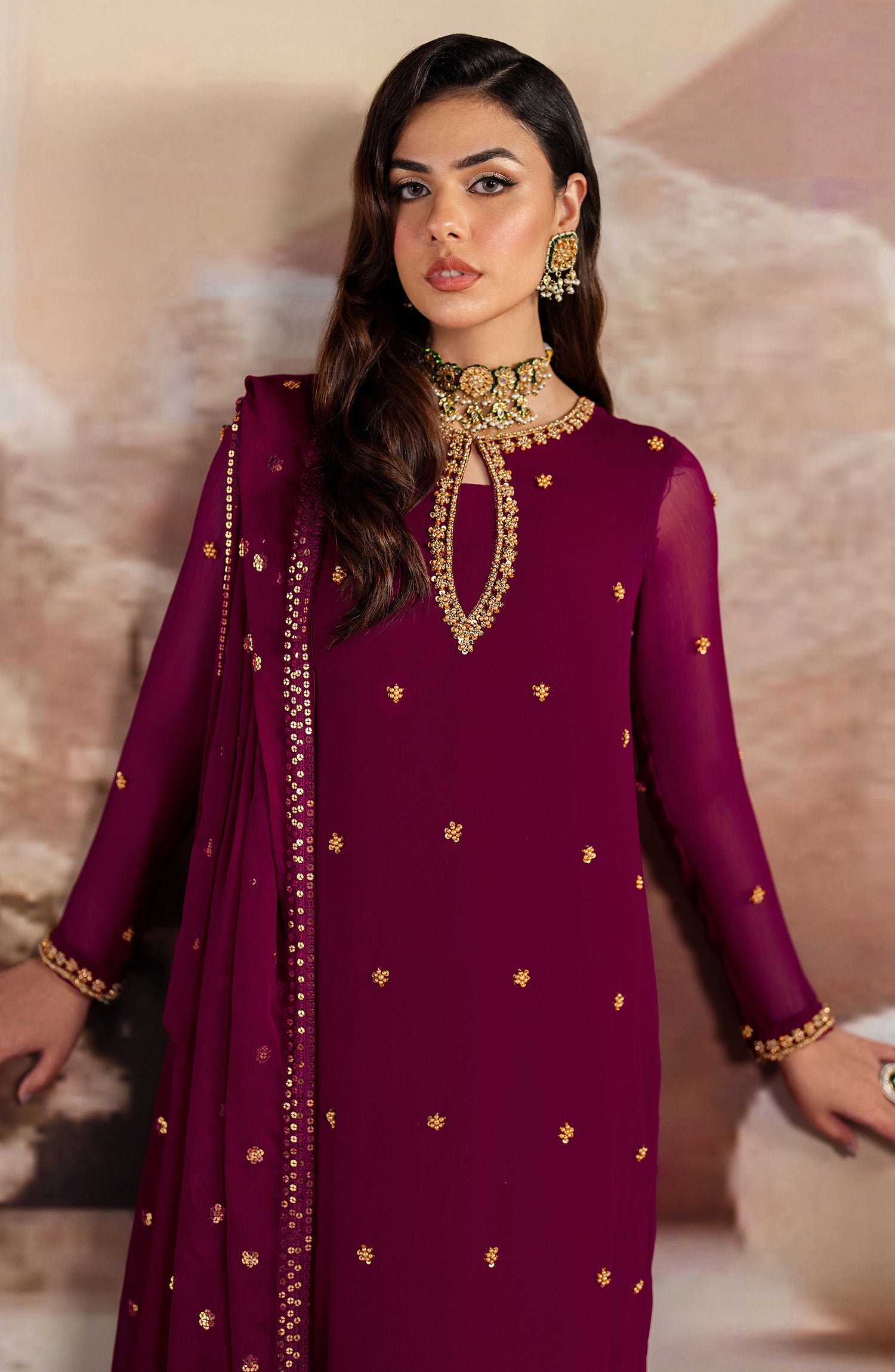 ZRF-EMC-03 Embroidered Chiffon