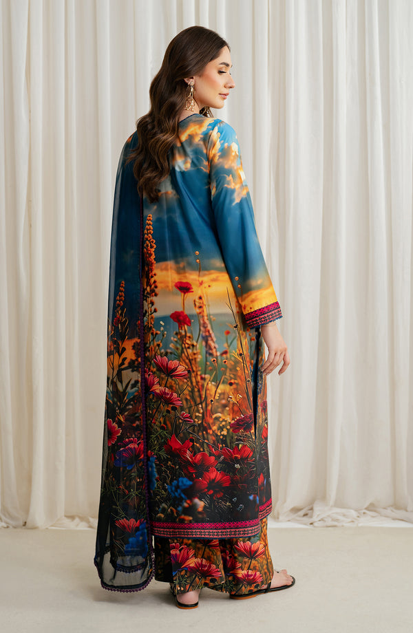 Zarif Printed Georgette Silk Collection 2024-ZGS 04 OCEAN